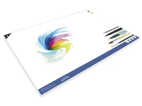 Blok aquarelpapier Kangaro A2 300g 12 vel roomwit 3 zijden verlijmd