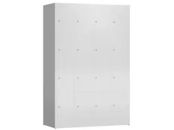 Lockerkast 1800x1185x500mm 4x4 vakken cilinderslot, sokkel, RAL7035