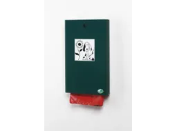 Hondenpoepzakje Wand/Paal 430x 265x 60mm Staal Mosgroen