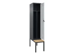 locker met bank,voor scheiding van kleding,HxBxD 2120x400x815mm,1vak