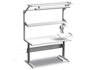 draagarm v. lamp,v. montagetafel,ESD,B 1500mm,staal,lichtgrijs - 1