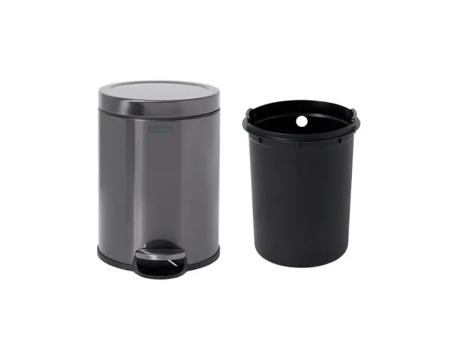 Ronde Step-On Pedaalemmer 6 liter Metallic grafiet