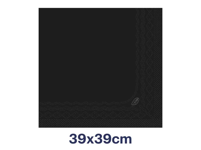 Serviette de table Tork 477675 Dinner 3 ép Pli 1/4 39x39cm Noir