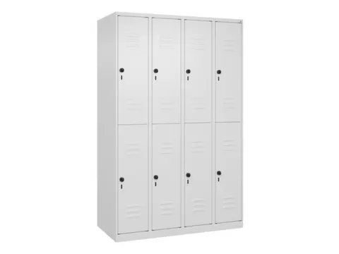dubbeldekse locker,HxBxD 1850x1200x500mm,4x2vak.,vak B 300mm
