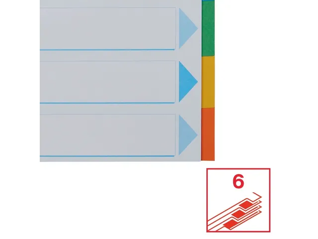 Tabbladen Esselte A4 11-Gaats Karton 6-Delig Kleur