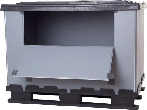 Pallet-Vouwkrat Hxlxb 800X1200X930Mm Kunststof Met Laadklep 9Poten
