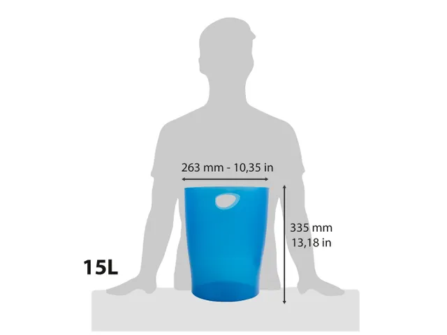 ECOBIN Papiermand 15 Liter Blauw Transparant