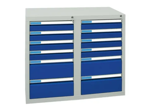 ladekast HxBxD 900x1000x500mm 12laden vergrendeling RAL7035 RAL5010