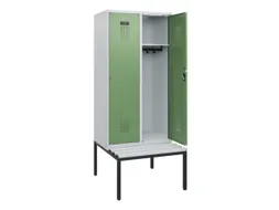 locker met bank,HxBxD 1950x800x815mm,2vak,vak B 400mm,cilinderslot