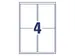 Etiquette ILC Avery 99,1x139mm blanche NP 25 feuilles 4 etiquettes par