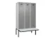 locker met bank,voor scheiding van kleding,HxBxD 2120x1200x815mm,3vak