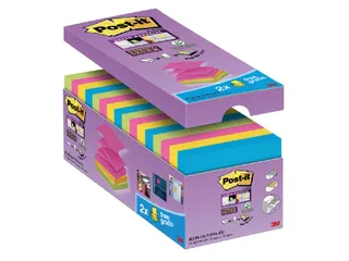 Memoblok Post-it Z-Note S330-16 76x76mm Super Sticky 14+2 Assorti - 2