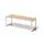 bureau,HxBxD 740x2200x800mm,blad esdoorn,sledeframe verkeerswit