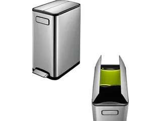 Pedaalemmer Voor Afvalscheiding Ecofly Step Bin 2x20 Liter Mat Rvs - 8