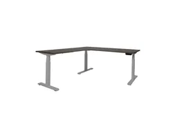 Elektrisch Hoekbureau Dextro Plus 180x200cm Frame Alu Blad Logan Eik