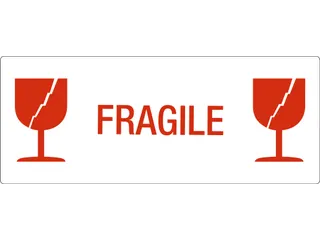 Etiket Fragile 150x60mm Rol 500 Etiketten - 1