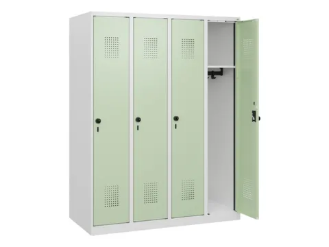 schoollocker,HxBxD 1530x1200x500mm,4vak,vak B 300mm,draaigrendel