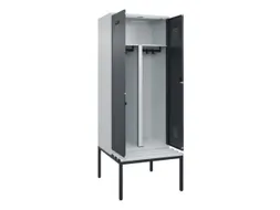 PBM-locker met bank,HxBxD 2120x800x815mm,2vak,vak B 400mm