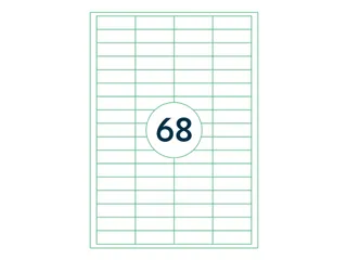 Etiketten Zelfklevend Wit 68 op A4 48.5x16.9mm 1000 Vel - 1
