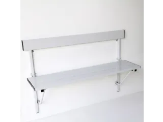klapbank LxD 1200x380mm aluminium lijsten frame staal RAL7035 - 1