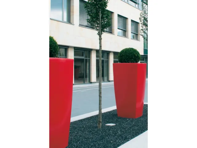 plantenpot,trapeziumvormig,PE,robijnrood,HxBxD 1500x777x777mm,160l