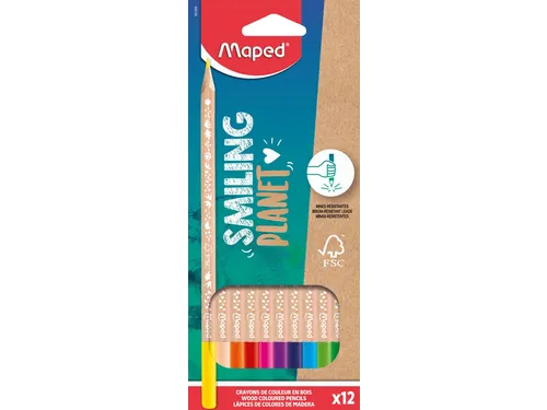 Kleurpotlood Maped Smiling Planet set à 12 kleuren