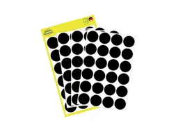 Etiket Avery Zweckform 3003 Rond Ø18mm Zwart 96 Stuks