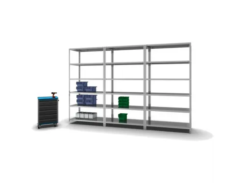 magazijnstelling,grondveld,HxBxD 2500x1300x600mm,vaklast 350kg
