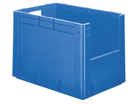 Euronorm Stapelkrat Blauw 420x600x400mm 80l Gesloten Grijpopening