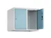 opzetkast,v. locker,2vak.,vak B 300mm,HxBxD 500x600x500mm,cilinderslot