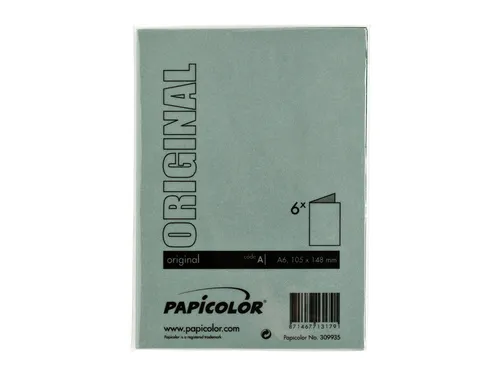 Correspondentiekaart Papicolor dubbel 105x148mm dennengroen pak 6 st