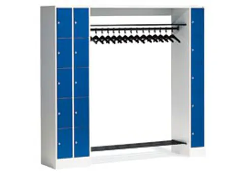 locker met kapstok,HxBxD 1950x2760x480mm,romp RAL7016,front RAL7016