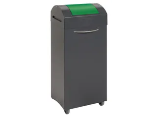 Afvalbak 75 Liter 840x380x320mm Plaatstaal 2 Wielen Klep Groen - 1