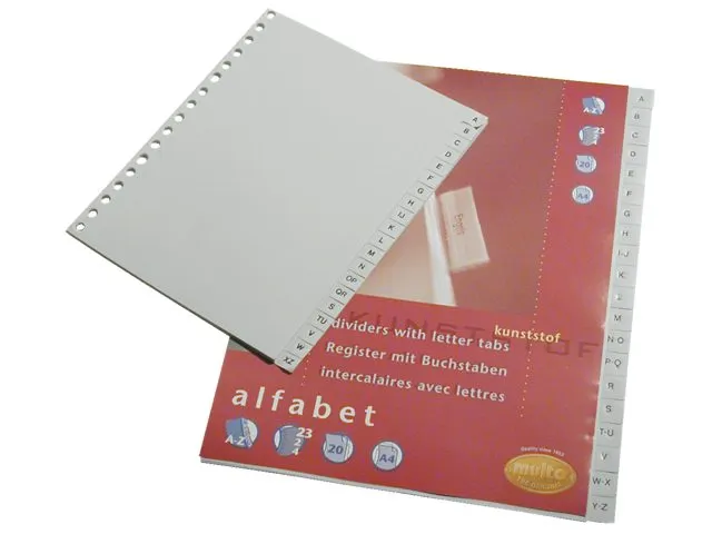 Tabbladen Multo 7052020 A5 17-Gaats Pp A-z Grijs