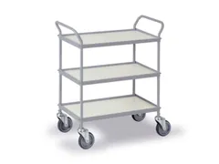 Universele Wagen 150kg Lxb 660x340mm 3 Etages Met Beugel Zilvergrijs