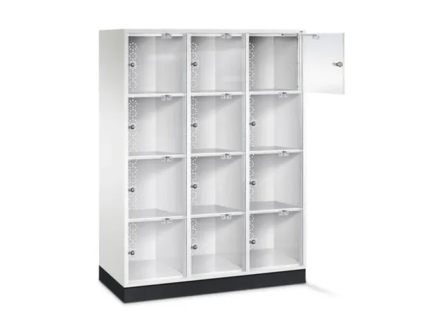 grootvolume-lockersysteem,HxBxD 1750x1220x500mm,3x4vakken,cil.-slot