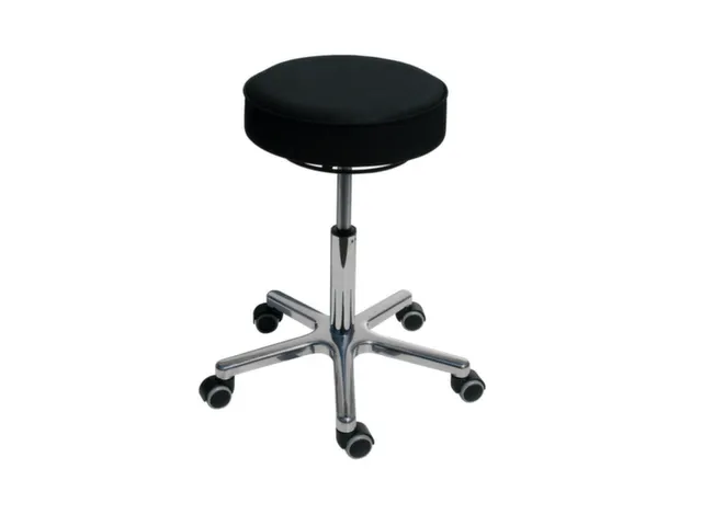 Draaikruk Gasveer Aluminium Voetkruis 530-690mm Kunstleer Zwart Wielen