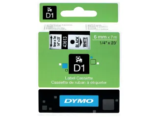 Lettertape Dymo 43613 1000/5000 6mmx7m Zwart Op Wit - 5
