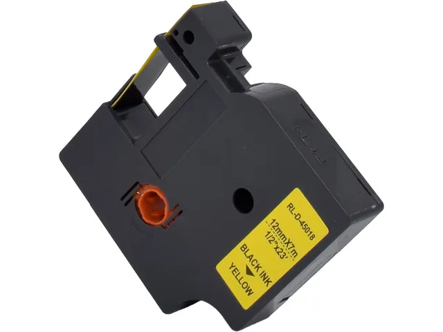 DYMO S0720580 45018 D1 12mmx7m zwart op geel