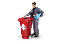 UN-bak,v. spuitbussen,kunststof,rood,200l,HxLxB 1045x674x580mm