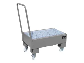 verrijdbare opvangbak,v. 2x60l vat,opvangvol. 61l,HxBxD 1075x500x940mm - 2