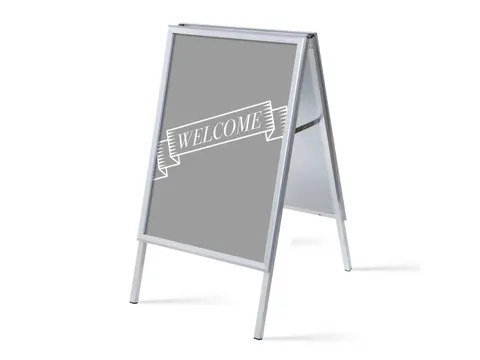 Stoepbord A1 complete set met print "WELCOME" Grijs