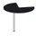 aanbouwtafel,i.h.v.,HxØ 720-840x1000mm,driekwartrond,CC-zwart