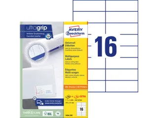 Etiket Avery Zweckform 3484-200 105x37mm wit 3200stuks - 4