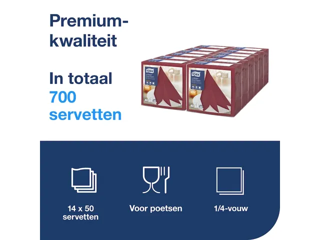 Serviette Tork 478855 Premium LinStyle Dinner Bordeaux