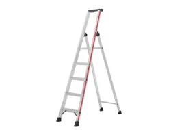 trapladder,eenzijdig,5treden,stand H 1,11m,balk L 1,89m,aluminium