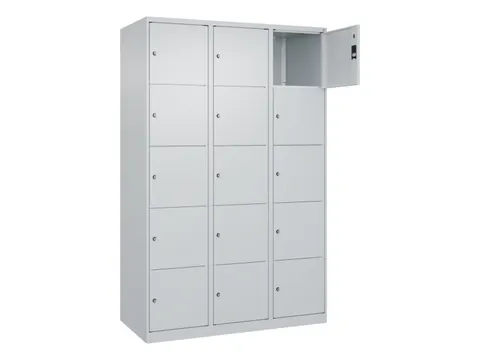 lockerkast,HxBxD 1850x1200x500mm,3x5vakken,vak B 400mm,cil.-slot