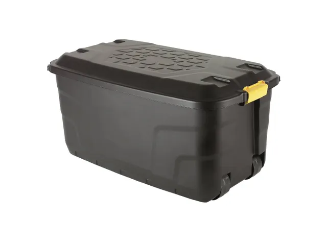 Robuuste Opbergbox 110 Liter Zwart Met Wielen