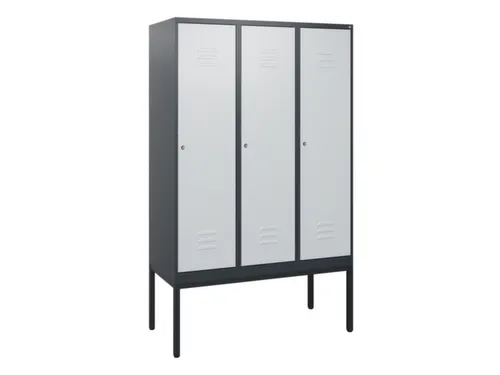 locker,HxBxD 1950x1200x500mm,3vak,vak B 400mm,cil.-slot,voetonderstel
