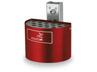 Asbak 2 liter HxØ 135x200mm Wandmontage Halfrond Rood - 1